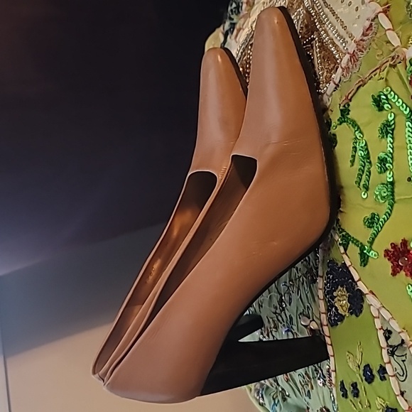 Vintage Calvin Klein Leather Heels Sz 8.5 Made in Spain - Picture 1 of 4